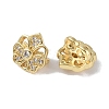 Brass Micro Pave Cubic Zirconia Slide Charms KK-E110-11G-2