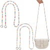 2Pcs 2 Styles Rainbow Macaron Color Resin Beaded Bag Straps DIY-WR0002-64-1