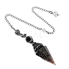 Natural Obsidian & Resin Hexagonal Pointed Dowsing Pendulums PW-WG7D05E-08-1