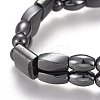 Magnetic Synthetic Hematite Stretch Bracelets BJEW-O179-05-2