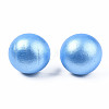 Painted Half Round Schima Wood Earrings for Girl Women EJEW-T017-02B-2