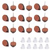 SUNNYCLUE 15 Pairs Walnut Wood Teardrop Stud Earring Findings EJEW-SC0001-29-1