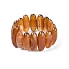 Oval Natural Agate Beaded Stretch Bracelets for Women Men G-Q601-23I-3