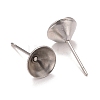 304 Stainless Steel Post Stud Earring Settings X1-STAS-L238-082F-P-2