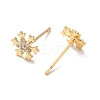 Clear Cubic Zirconia Snowflake Stud Earrings EJEW-P199-23G-2