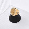 Oval with Saint 304 Stainless Steel Rhinestone Finger Ring for Unisex RJEW-Z076-05G-02-1