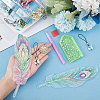 DIY Feather Bookmark with Pendant Diamond Painting Kits DIY-WH0366-56-5