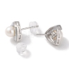 Sterling Silver Stud Earrings EJEW-C087-07B-P-2