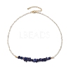 Natural Lapis Lazuli Chip Bib Necklaces NJEW-JN04950-03-4