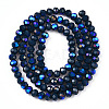 Electroplate Opaque Solid Color Glass Beads Strands EGLA-A044-P8mm-L16-2