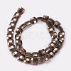 Electroplated Non-magnetic Synthetic Hematite Beads Strands G-P367-A08-2