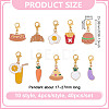 40Pcs 10 Style Alloy Enamel Pendant Decoration HJEW-HY00062-2