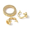 Brass Pave Clear Cubic Zirconia Fold Over Clasps KK-M320-24G-2