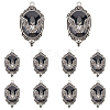 10Pcs Halloween Alloy Oval Pendants FIND-SC0011-18B-1