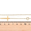 Religion 304 Stainless Steel Heart Cross Link Chain Necklaces NJEW-H093-03G-5