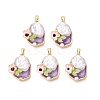 Brass Enamel Pendants KK-SZC0009-09G-03-1