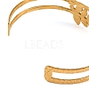 304 Stainless Steel Hollow Leaf Open Cuff Bangles for Women BJEW-K241-03A-G-3