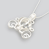 925 Sterling Silver Cage Pendant Necklaces NJEW-S415-15-2