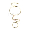 Brass Micro Pave Cubic Zirconia Mittens Bracelets BJEW-C156-01G-01-4