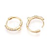Brass Micro Pave Cubic Zirconia Hoop Earring Finding KK-N261-26G-2