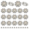 20Pcs Flower Zinc Alloy & Rhinestone & Glass Rivets BUTT-NB0001-84C-1