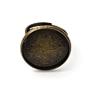 Brass Adjustable Ring Blank Base Cabochon Setting Components KK-O003-05AB-NF-3
