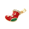 Christmas Theme Rack Plating Brass Cubic Zirconia Pendants KK-K385-119G-05-2