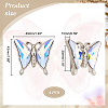 4Pcs Alloy & Glass Buckle BUTT-GA0001-05-2