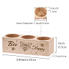 3 Hole Wood Candle Holders DIY-WH0375-005-2