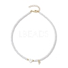 Brass Micro Pave Grade AAA Cubic Zirconia Letter Pendant Necklaces NJEW-JN04771-06-4