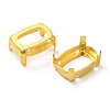 Rectangle Brass Sew on Prong Settings KK-N0084-A05-10x14G-1