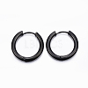 304 Stainless Steel Huggie Hoop Earrings LS-EJEW-F111-20mm-B-1