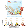 12Pcs 4 Style Alloy Enamel Bird Charms Locking Stitch Makers HJEW-PH01590-2
