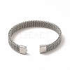 Non-Tarnish 304 Stainless Steel Mesh Chains Shape Open Cuff Bangle for Women LS-BJEW-C033-02P-3