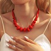 Resin Rondelle Beaded Necklaces for Women FS-WG3D4DE-01-2