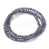 Electroplated Frosted Glass Bead Strands EGLA-G071-A03-3