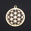 Ion Plating(IP) 304 Stainless Steel Sacred Geometric Pendants A-STAS-S105-JN899-2-1