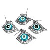 Trendy Platinum Alloy Dangling Lampwork Evil Eye Pendant Stud Earrings X-EJEW-F0010-03-3
