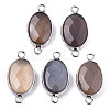 Natural Grey Agate Links/Connectors G-T131-102-15-1