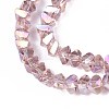 Electroplate Transparent Glass Beads Strands GLAA-N021-4mm-25-4
