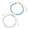 2Pcs 2 Style Natural Howlite & Synthetic Turquoise Braided Bead Bracelets Set BJEW-JB09464-01-1