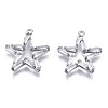 Brass Inlaid Clear Cubic Zirconia Pendants ZIRC-S069-027P-1