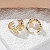 Brass Micro Pave Clear Cubic Zirconia Cuff Earrings EJEW-I249-11G-2