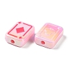 UV Plating Rainbow Iridescent Acrylic Enamel Beads SACR-G034-11-4