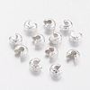 Brass Crimp Beads Covers KK-G016-S-NF-1