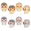 8Pcs 4 Colors Brass Micro Pave Cubic Zirconia Beads KK-PH0006-30-1