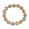 Electroplate Glass Heart Beaded Stretch Bracelets for Woman BJEW-JB11269-2