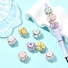 10Pcs 5 Colors Flower Style Resin Rhinestone Beads CLAY-YW0002-73-4