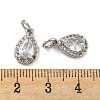 Brass Micro Pave Clear Cubic Zirconia Charms KK-G490-20P-3