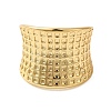 Tartan Brass Wide Open Cuff Rings for Women RJEW-A046-11G-2